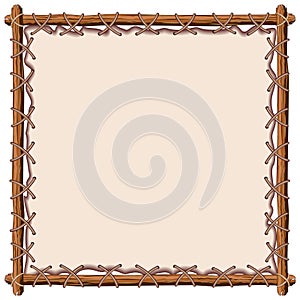 Wood and Leather Frame Vector Background photo