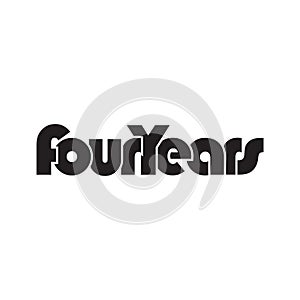 FOUR YEARS text design vector