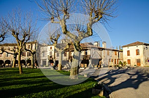 Fources is an original round Bastide in the Department of Gers, France photo