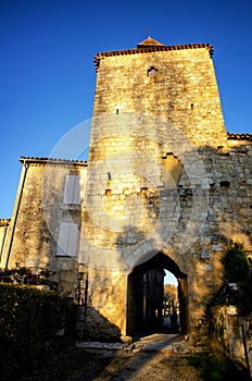 Fources is an original round Bastide in the Department of Gers, France photo