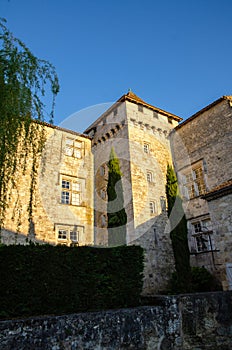 Fources is an original round Bastide in the Department of Gers, France photo