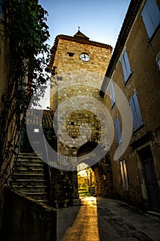 FourcÃÂ¨s is an original round Bastide in the Department of Gers, France photo