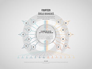 Fourteen Circle Branches Infographic