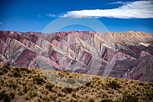 Serranias del Hornocal, Cerro de los 14 colores, Humahuaca, Argentina photo