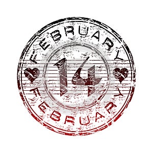 Fourteen February stamp