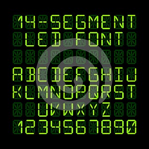 Fourteen segment LED display font