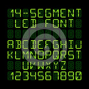 Fourteen segment LED display font photo