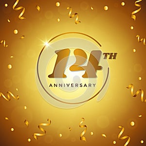 Fourteenth Anniversary with Gold Confetti Greeting Card