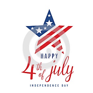 Fourth 4th of July vector background illustration. American Independence Day icon concept in simple flat style with