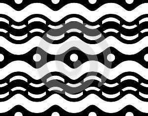 Simple Abstract Monochrome Wave Shape Vertical Seamless Pattern | Etpa Series photo