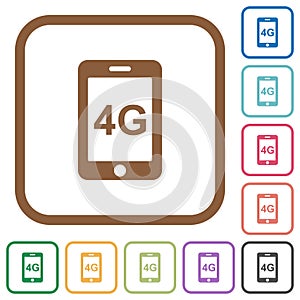 Fourth generation mobile network simple icons