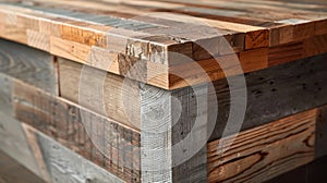 A fourth image reveals a podium crafted from reclaimed wood lending a rustic and earthy feel to the overall design. .