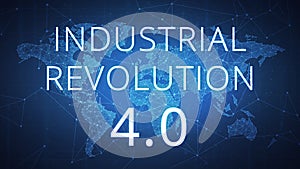 Fourth industrial revolution on hud banner.