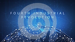 Fourth industrial revolution on hud banner.