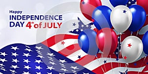 Fourth of July. 4th of July holiday banner. USA Independence Day background