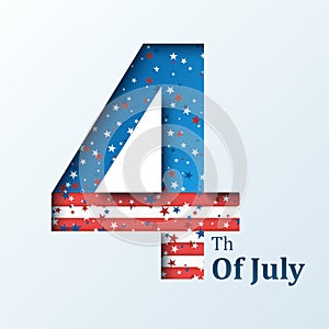 Fourth of July. American Independence Day. Vector illustration with USA flag for Happy Independence Day banner or poster