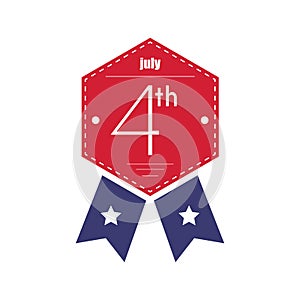 fourth july badge. Vector illustration decorative design