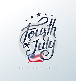 Fourth of july calligraphy vector illustration. Independence day USA banner template background.4th of July celebration.