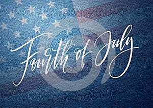 Fourth of July celebration banner, greeting card design. Happy independence day of United States of America hand