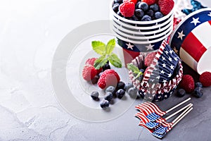 Fourth of July cups and cupcake liners