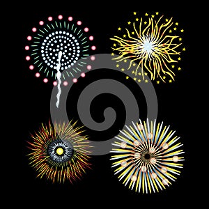 Fourth July fireworks Fourth of July fireworks llustration for holiday celebration Independence day vector Happy 4th July eps