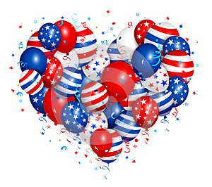 Fourth of july heart balloons