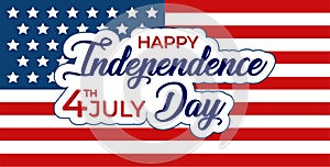 Fourth of July. Independence day greeting card, poster, flyer. Patriotic banner for website template. July 4th