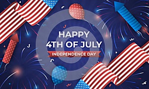 Fourth of July Independence Day of United States of America Festivity Background Vector illustration.