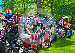 Fourth July Parade Bikes Small Town