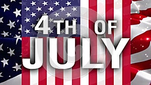 Fourth of July on USA flag background. American Independence day of USA celebration. Happy 4th of July flag United States design i