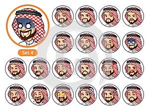 The fourth set of Saudi Arab man cartoon character design avatars