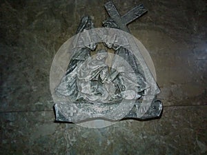 The fourth station of the Way of the Cross from the Church of the Wounded Jesus.