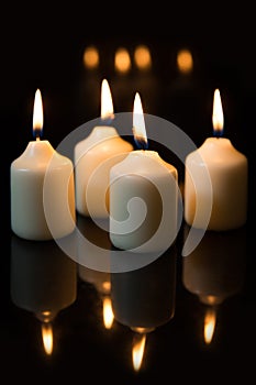 Fourth sunday in advent, candles with black background