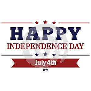 Fourthofjulyindependencedaylabel. Vector illustration decorative design