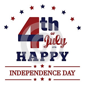 Fourthofjulyindependencedaylabel. Vector illustration decorative design