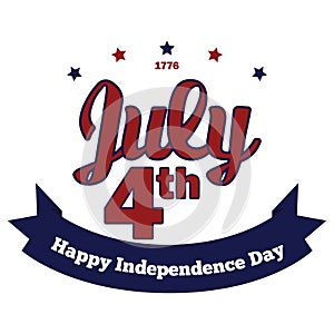 Fourthofjulyindependencedaylabel. Vector illustration decorative design