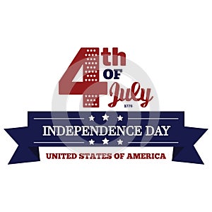 Fourthofjulyindependencedaylabel. Vector illustration decorative design