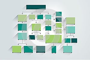 Fowchart. Colored shadows scheme
