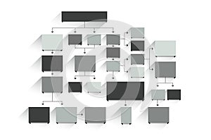 Fowchart. Colored shadows scheme.