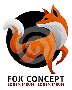 Fox Animal Design Icon Mascot Illustration Concept