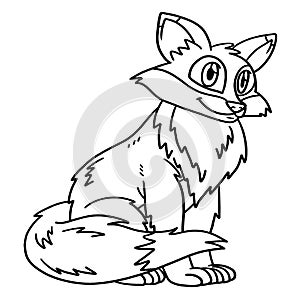 Fox Animal Isolated Coloring Page for Kids