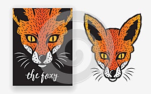 Fox Animal Poster with minimal, simple, and modern style