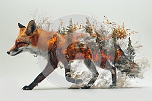 Fox With Billowing Smoke photo
