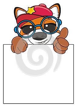 Fox with blank paper