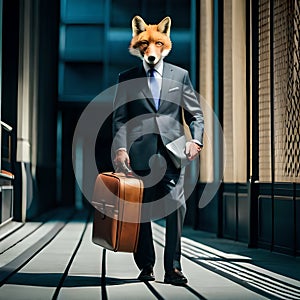 Fox business man carrying a briefcase