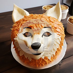 Fox Cake: A Delicious 2d Rice Pudding Face Cake With A Fun Fox Theme