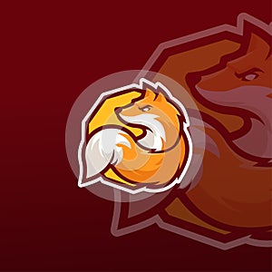 Fox Cartoon Badge Mascot Logo