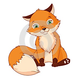 Fox cub cartoon vector illustration