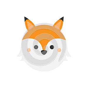 Fox cute round vector illustration icon