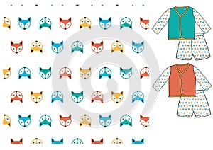 Fox Face Allover print seamless pattern